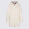 Malo Long Knitwear Crewneck With Hood And Pockets In White