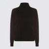 Malo Long Sleeve Knitwear Ribbed Collar In Brown