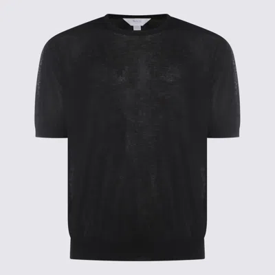 Malo Black Cotton T-shirt In Blue