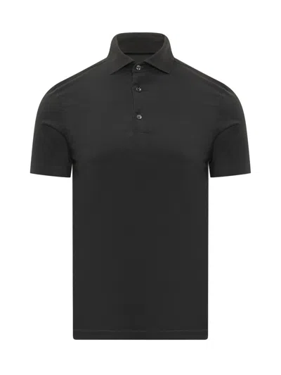 Malo Black Solid Shirt Collar Polo
