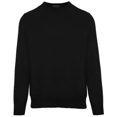 Malo Girocollo Giacomo In Cashmere Seta In Black