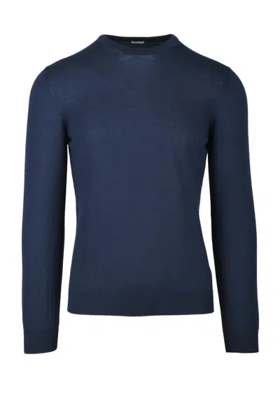 Malo Blue Cashmere Crew Neck Pullover Sweater
