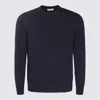 Malo Ribbed Crewneck Sweater With Long Sleeves In Blue