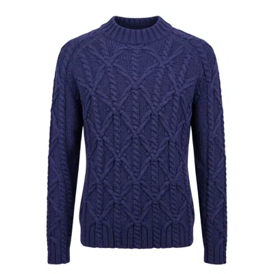 Malo Blue Cotton Men Sweater