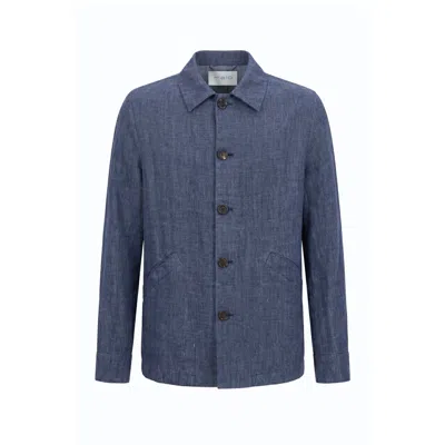 Malo Blue Linen Men's Jacket