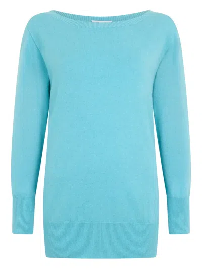 Malo Boat-neck Sweater In Blue