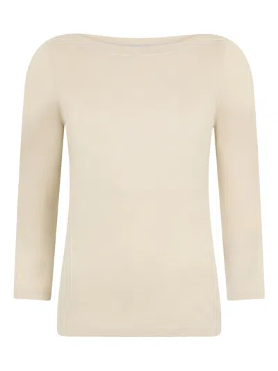 Malo Boat-neck Sweater In Neutral