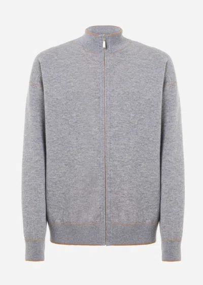 Malo Bomber In Cashmere Double In Gray