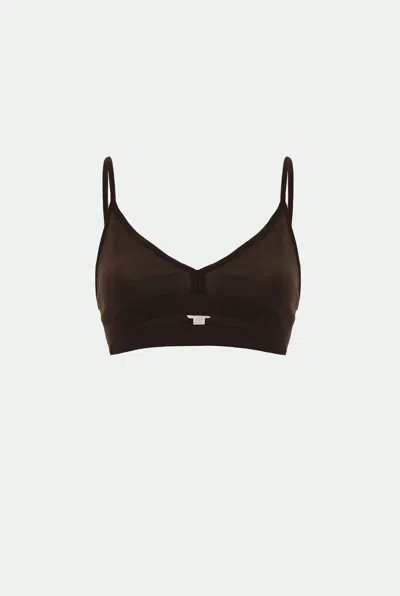 Malo Makò Cotton Bralette In Brown