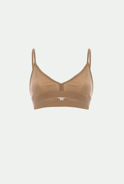 Malo Makò Cotton Bralette In Brown