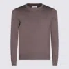 Malo Ribbed Crewneck Sweater With Long Sleeves In Pepe