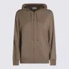 Malo Hooded Crewneck With Ribbed Cuffs In Brown