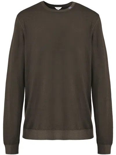 Malo Brown Crew Neck Cashmere Sweater In Multi