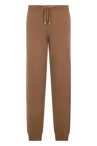 Malo Brown Soft Camel-colored Pants With Adjustable Waist.