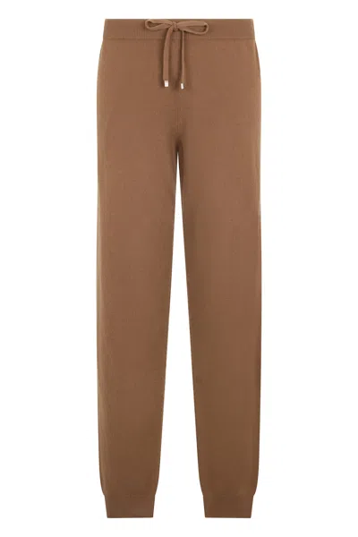 Malo Brown Soft Camel-colored Pants With Adjustable Waist.