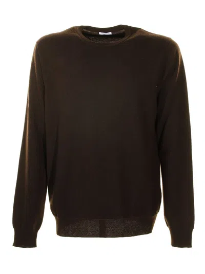 Malo Brown Wool Crew Neck Sweater
