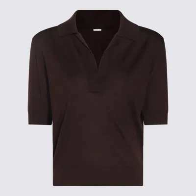 MALO BROWN WOOL POLO SHIRT