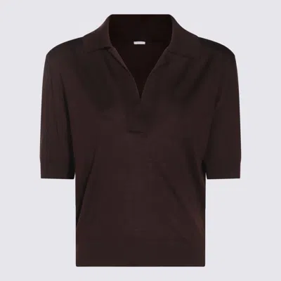 Malo Brown Wool Polo Shirt In Multicolor