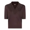 Malo Brown Wool Polo Shirt In Multicolor