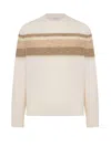 Malo Maglia Girocollo In Misto Cashmere In Burro