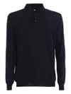 Malo Button-closure Long-sleeve Polo Shirt In Blue