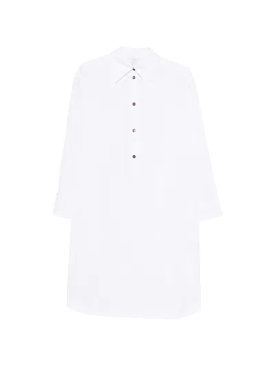 Malo Button Midi Dress In White