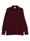 Malo Button-placket Sweater In Red
