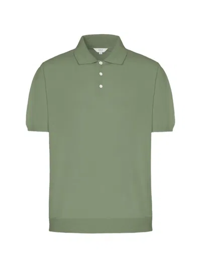 Malo Button Polo Shirt In Green