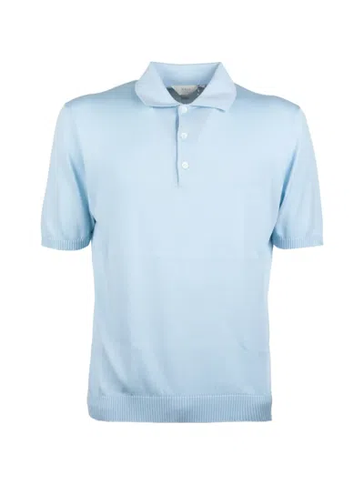 Malo Button-up Polo Shirt In Blue