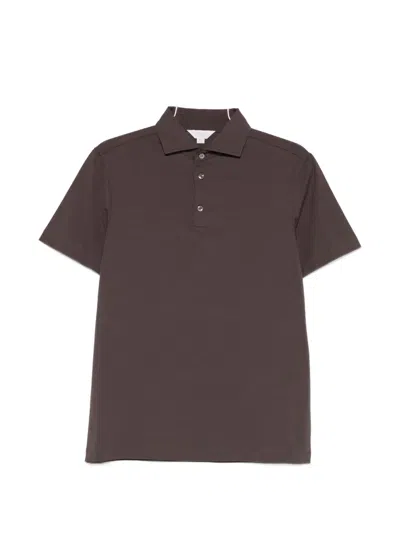 Malo Button-up Polo Shirt In Brown
