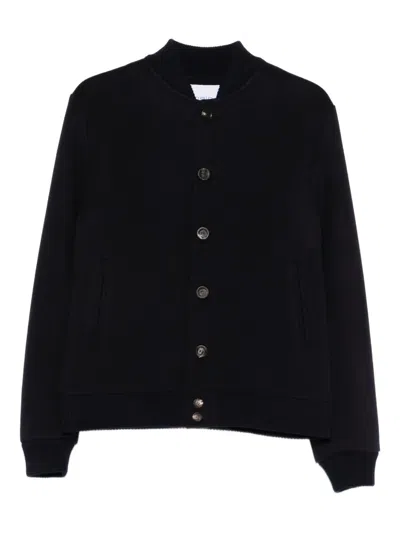 Malo Buttoned Bomber Jacket In Blue