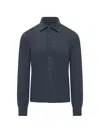 Malo Dark Blue Regular Solid Shirt In Blue