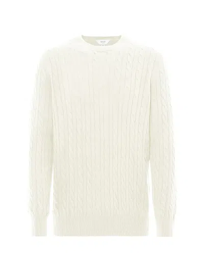 Malo Cable-knit Crew-neck Sweatshirt In Neutral