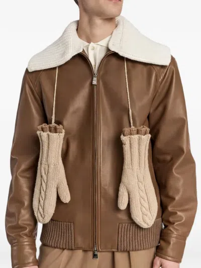 Malo Cable-knit Gloves In Neutral