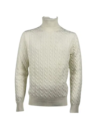 Malo Cable-knit Roll-neck Sweater In Neutrals