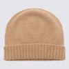 Malo Beige Wool Beanie In Brown