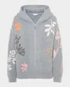 Malo Camelia Embroidered Cashmere Zip Bomber Jacket In Gray