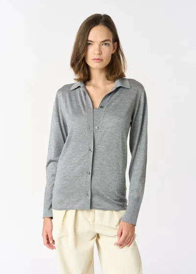 Malo Camicia In Cashmere E Seta In Gray