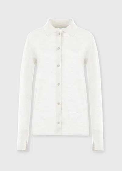 Malo Camicia In Cashmere E Seta In White