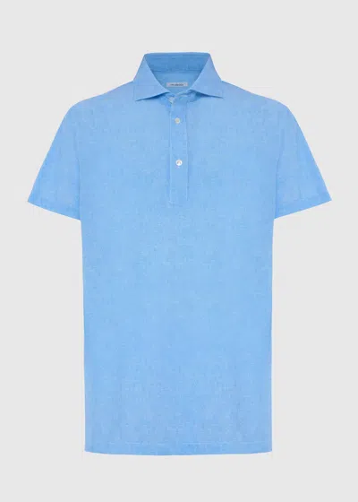 Malo Camicia In Jersey Tecnico In Blue