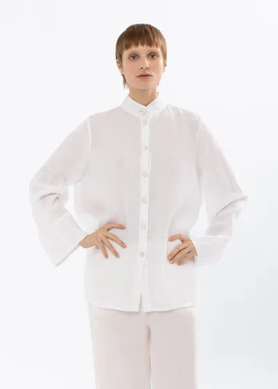 Malo Camicia In Lino In White