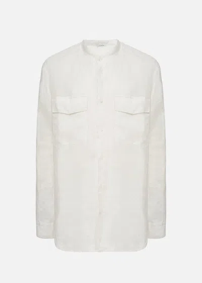 Malo Camicia In Lino In White