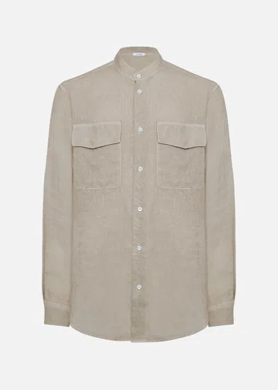 Malo Camicia In Lino In Neutral
