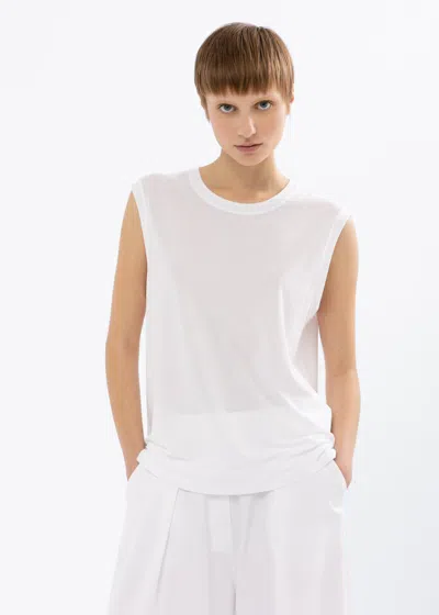 Malo Canotta In Cotone In White