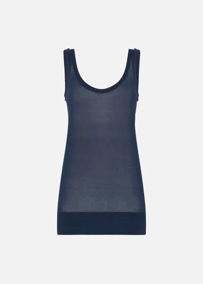 Malo Canotta In Seta In Blue