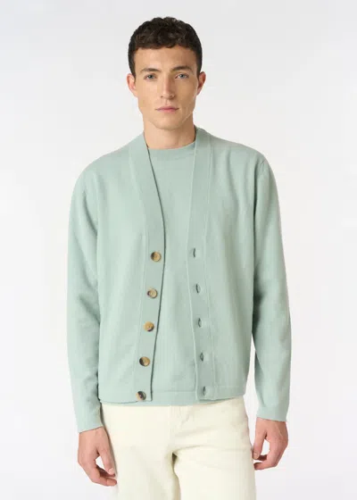 Malo Cardigan In Cashmere In Green