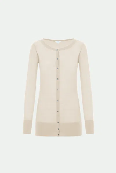 Malo Cardigan In Cashmere Ultra-fine In White
