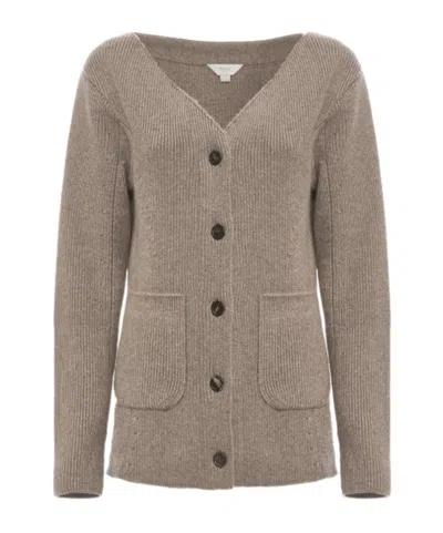 Malo Cardigan In Luxury Cashmere In Brown