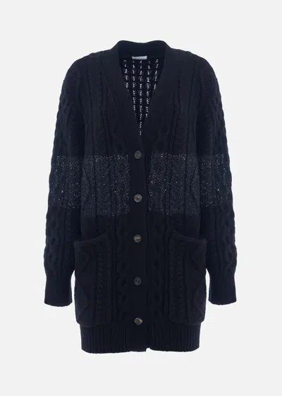 Malo Cardigan In Misto Cashmere In Blue