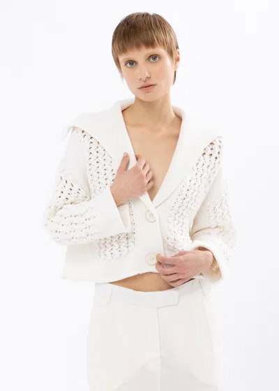Malo Cardigan In Misto Cotone In White